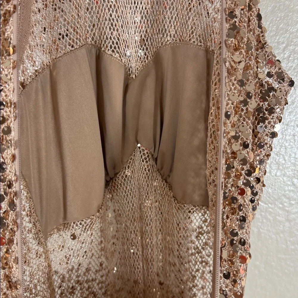 Delfi Collective Avelie Ruched Sequin Dress in Nude - Picture 11 of 16